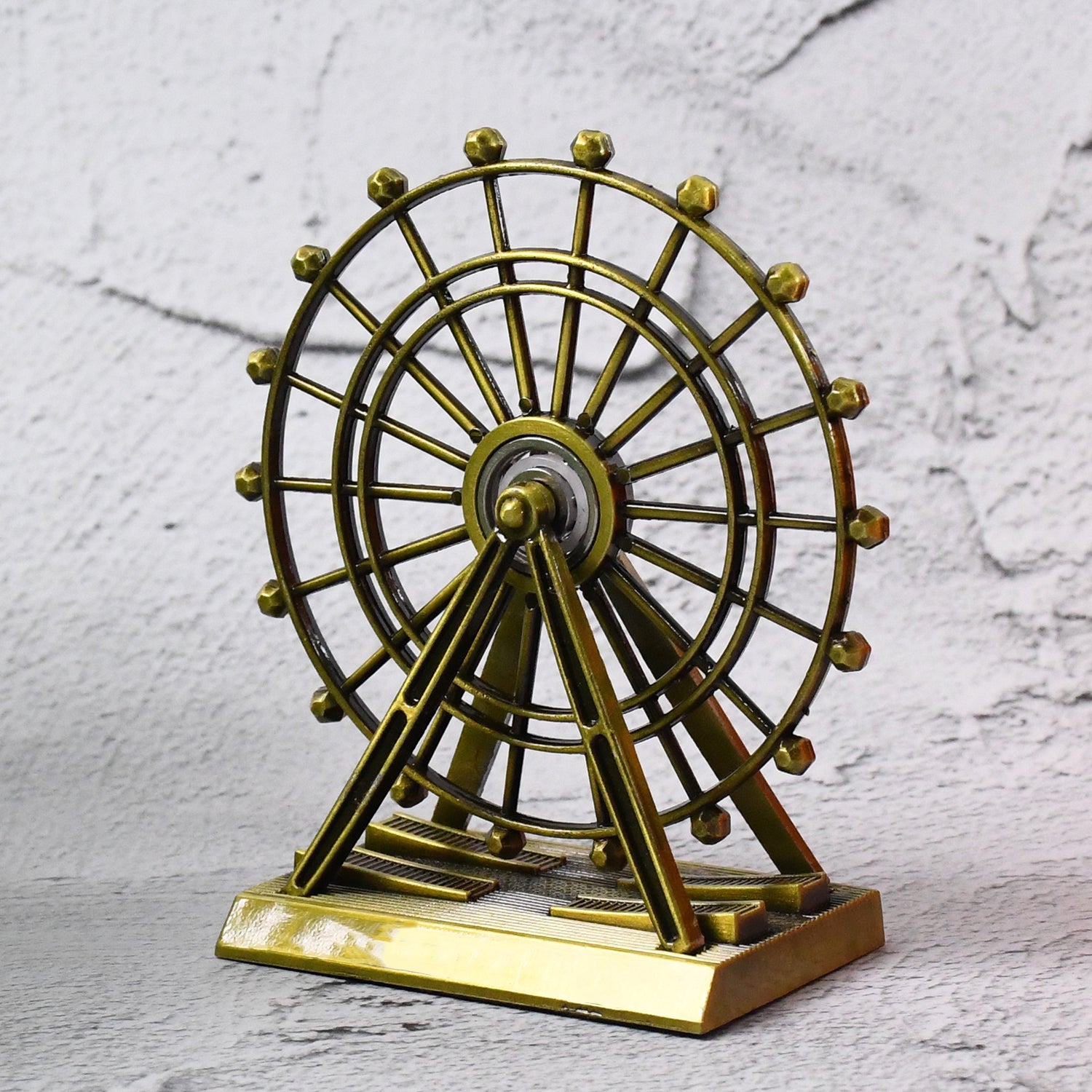 Steel metal desktop decoration wheel tower showing durable build