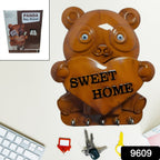 Front view of the GlimmerHome Panda Key Holder, showcasing its adorable design.