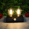 Solar Double LED Lamp illuminating a garden path at dusk.
