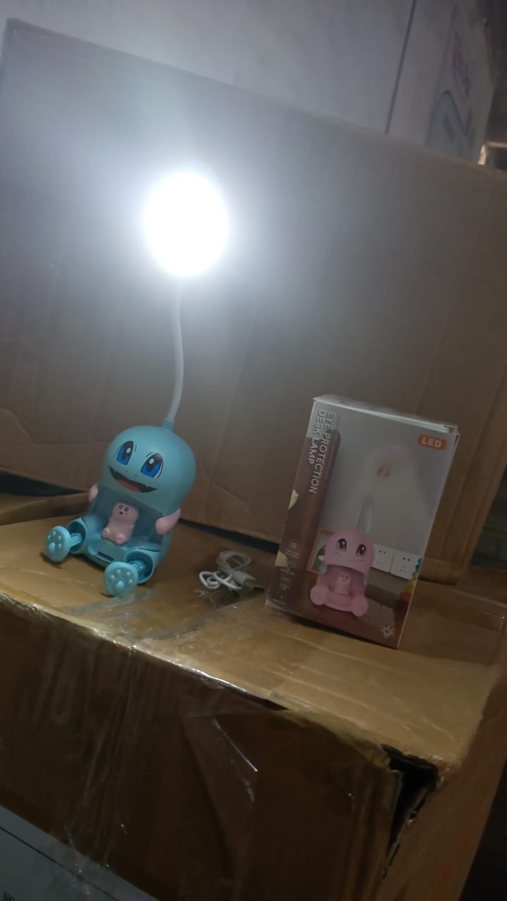 Cartoon LED desk lamp in mix colors with USB charging cable