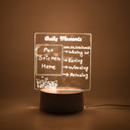 Side view of the acrylic decorative lamp, emphasizing its slim profile and sturdy base.