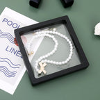 Magnetic lock mechanism on transparent jewellery display case