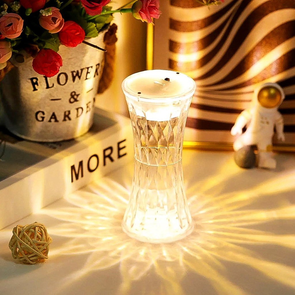 Crystal Night Light Lamp positioned as a decorative element for Diwali.