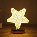Brightly illuminated Crystal Diamond Lamp showcasing its unique light effects.