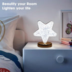 Crystal Diamond Lamp displaying a cool white light setting, perfect for modern decor.