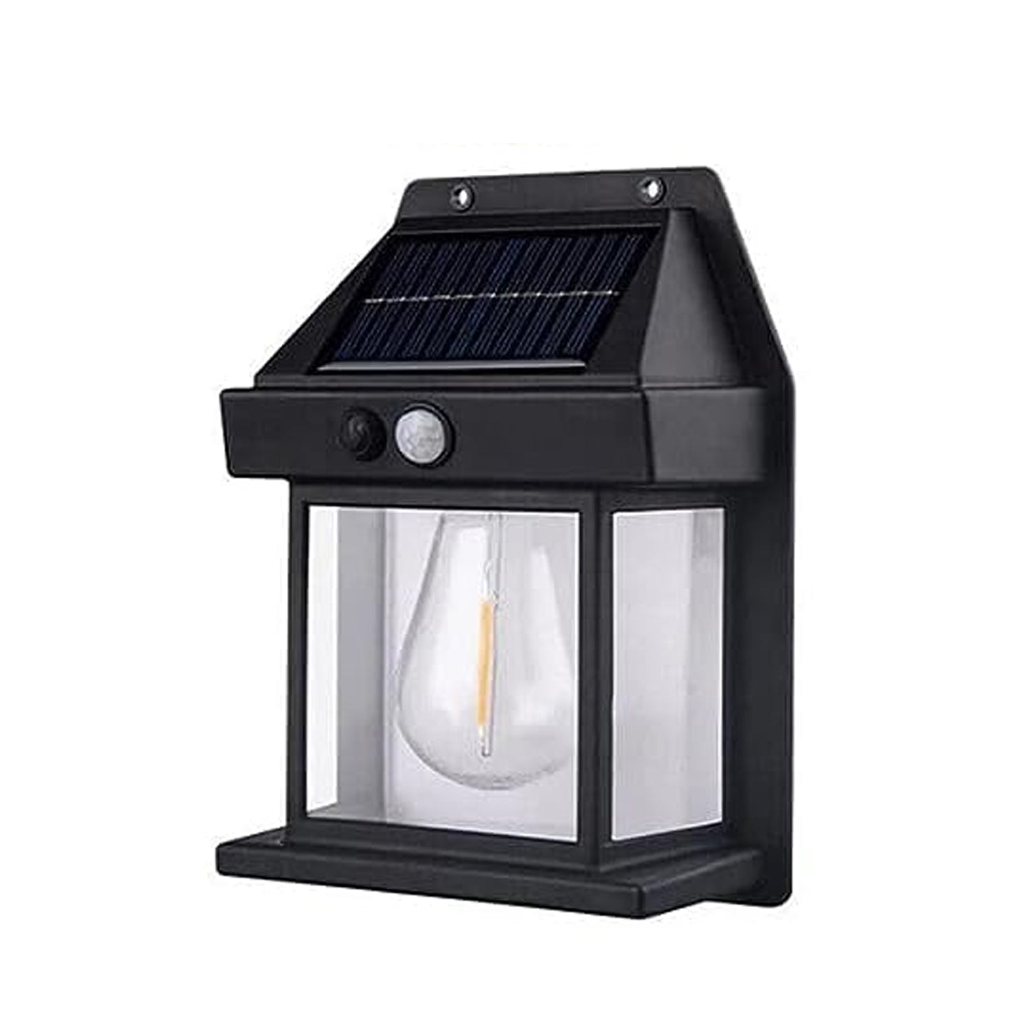 Hand holding a Solar Wall Lamp to show its compact size and design.
