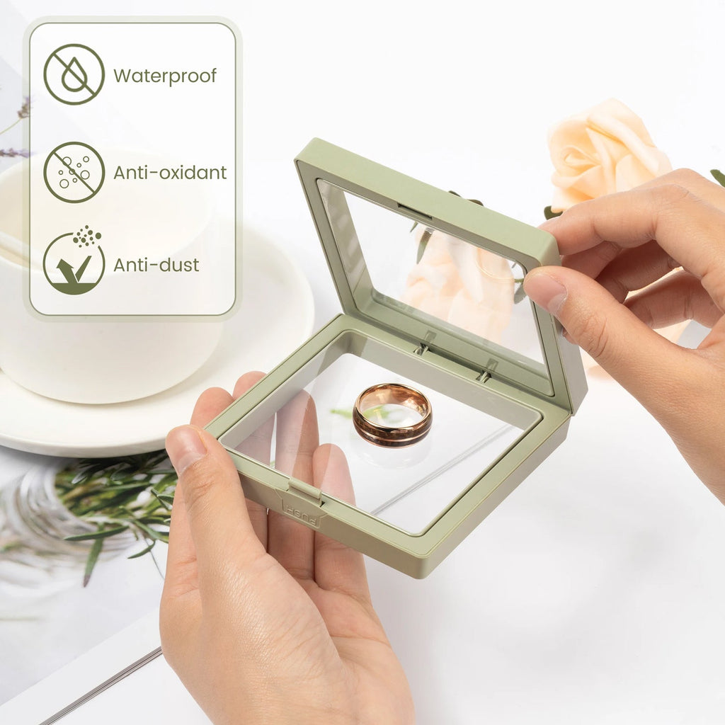 Empty clear frame display box, highlighting its elegant design.