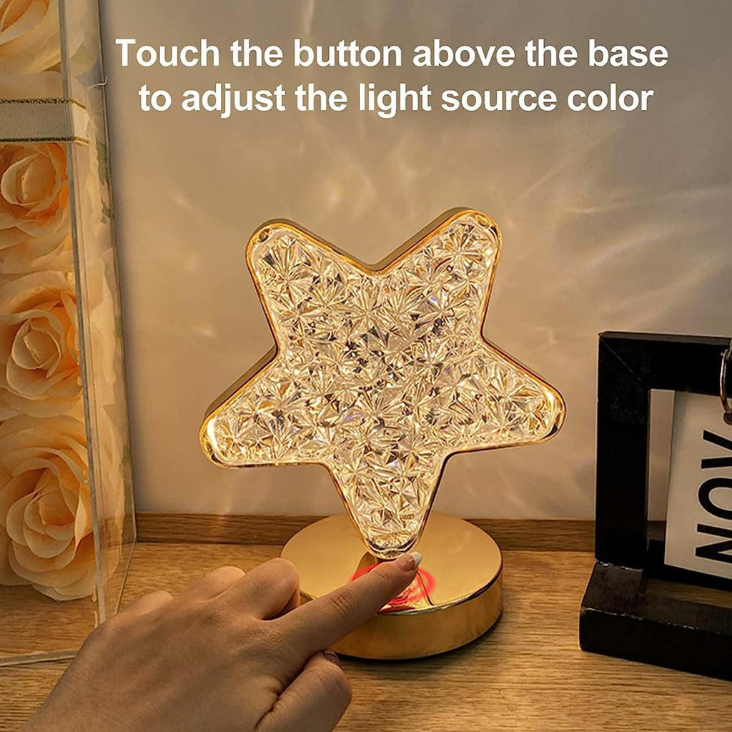 Cordless Crystal Diamond Lamp highlighting its convenient USB charging port.