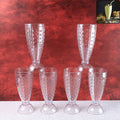 Front view of Supermom transparent plastic milkshake glass set with 6 tumblers