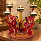 Elephant Tealight Candle Holder for Home Decor – Iron Diwali Decorative Showpiece & Festive Gift