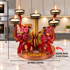 Elephant Tealight Candle Holder for Home Decor – Iron Diwali Decorative Showpiece & Festive Gift