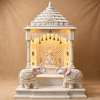 White Elephant Showpiece Big Size Marble Resin Aesthetic Statue Decorative Item for Home