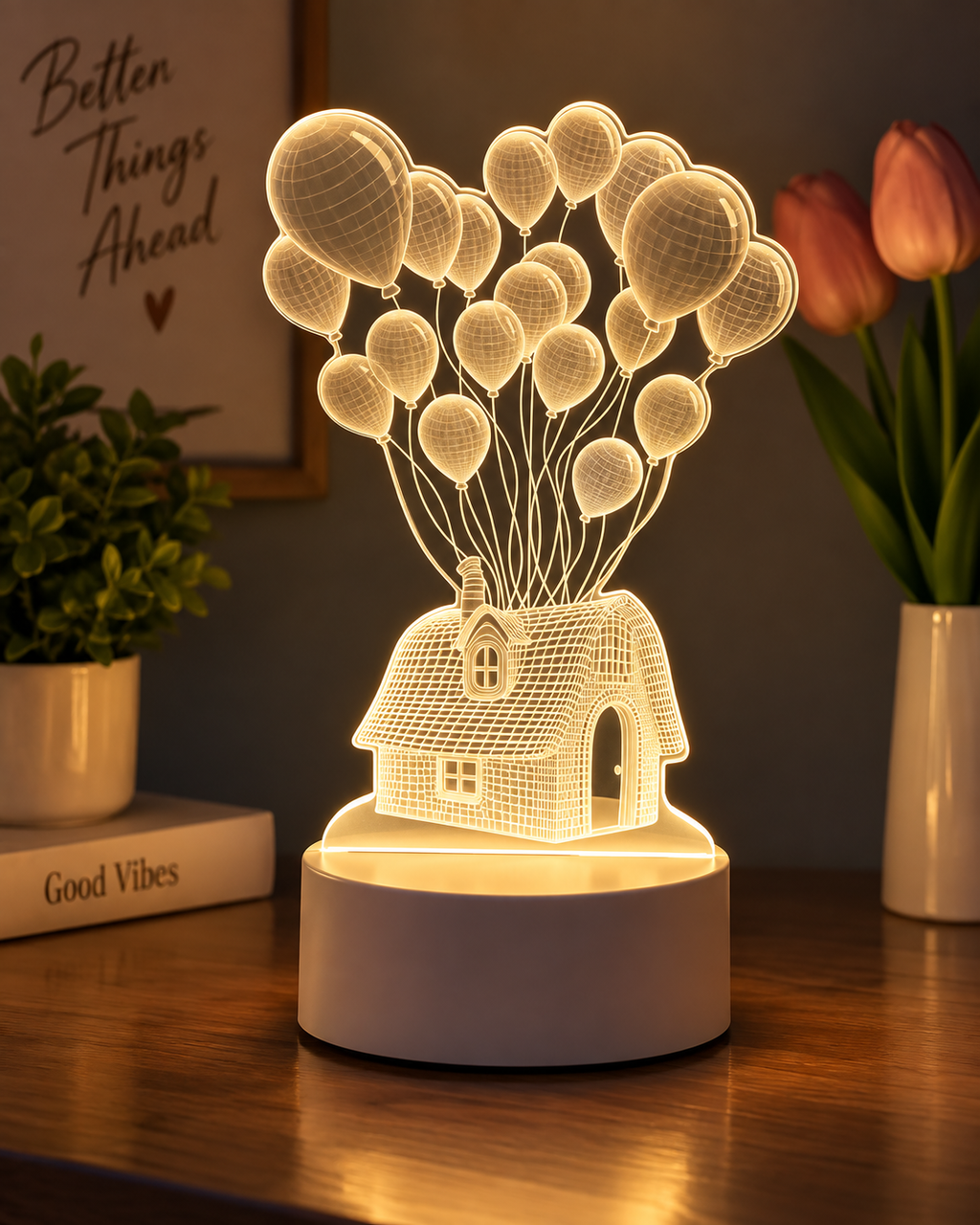 3D Illusion LED Night Lamp – USB Powered Soft Glow Décor