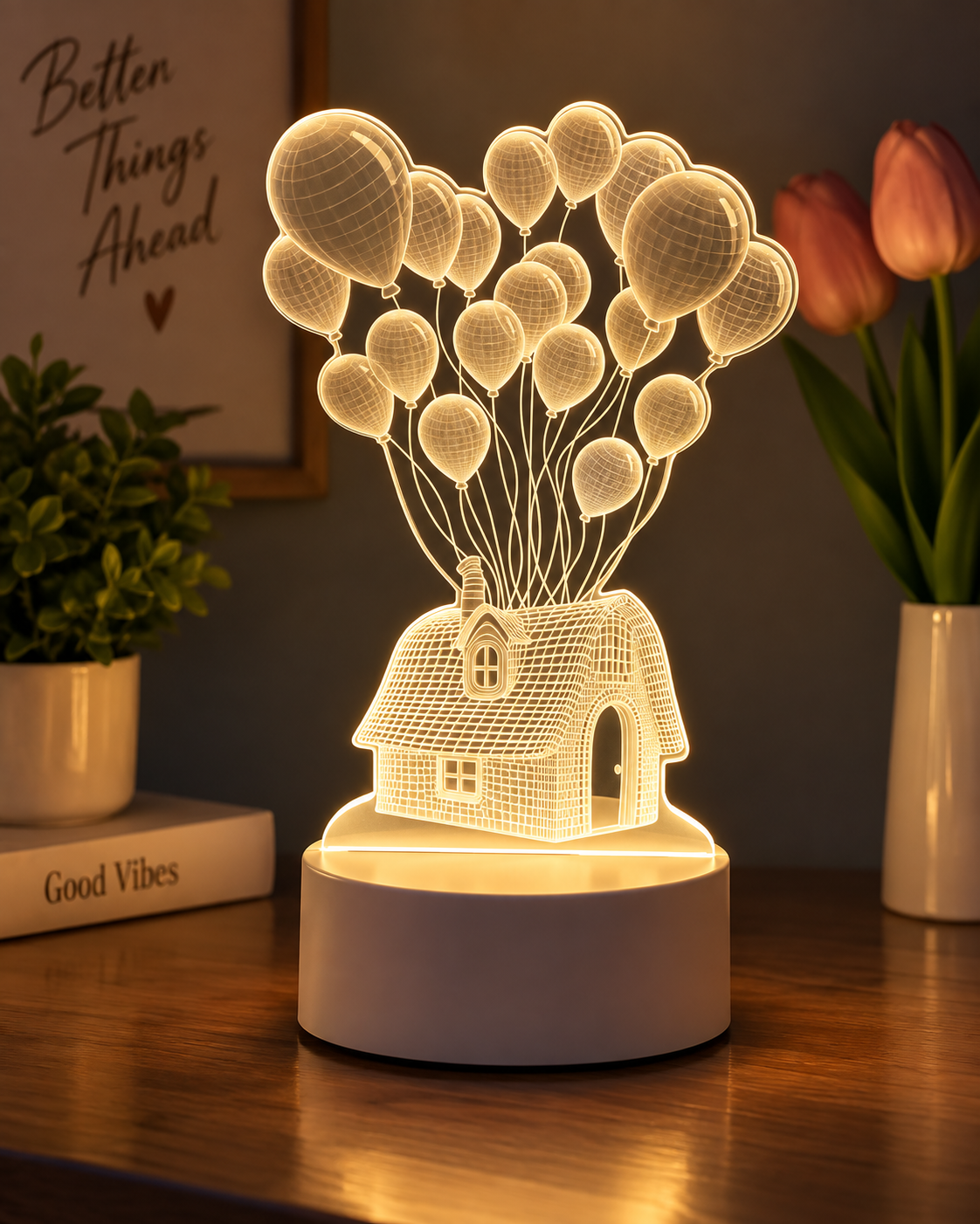 3D Illusion LED Night Lamp – USB Powered Soft Glow Décor