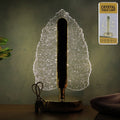 LED Crystal Table Lamp with USB powered leaf design creating warm ambient light