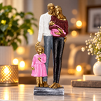 Family of Four Showpiece – Elegant Resin Family Statue for Home Decor, Living Room & Anniversary Gift