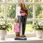 Family of Four Showpiece – Elegant Resin Family Statue for Home Decor, Living Room & Anniversary Gift