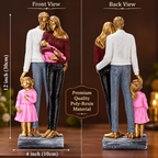 Family of Four Showpiece – Elegant Resin Family Statue for Home Decor, Living Room & Anniversary Gift