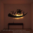 Handcrafted Rajasthani Trumpet Horn Metal Wall Decor with LED Lights