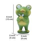 Playful Solar-Powered Resin Adorable Frog Statue – Perfect Garden and Indoor Decor with Auto Light-Up Eyes (Butterfly)