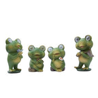 Playful Solar-Powered Resin Adorable Frog Statue