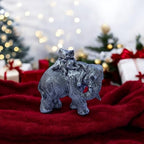 Polyresin 6" Elephant with Baby Statue for Home Decor – Vastu & Feng Shui Good Luck Symbol