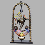 Ganesh Tea Light Candle Diya with Ringing Bell Decorative Metal Statue Showpiece for Living Room Home Decor, Tabletop, Diwali Gift