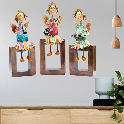 Rajasthani Moustache Musicians – Hand-Painted Decorative Showpiece Set of 4 Musical Statues