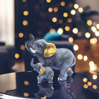 Polyresin 6" Elephant with Baby Statue for Home Decor – Vastu & Feng Shui Good Luck Symbol