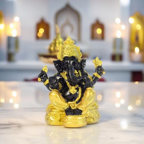 Divine Lord Ganesha Idol Dashboard Showpiece | 5-Inch Auspicious Statue for Car, Home Temple