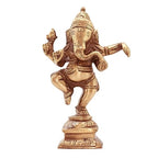 Brass Idol of Nataraja - The Dancing Ganesha, Handcrafted Brass Statue Traditional Hindu God Figurine Home Entrance Murti (Dancing Ganesha)