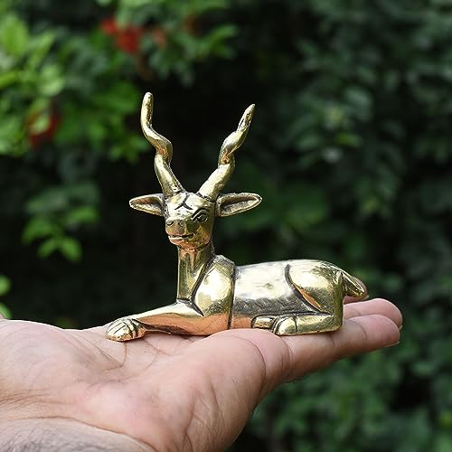 Premium Brass Deer Figurines (Set of 2) for Home Decor, Living Room Centerpiece, Office Desk