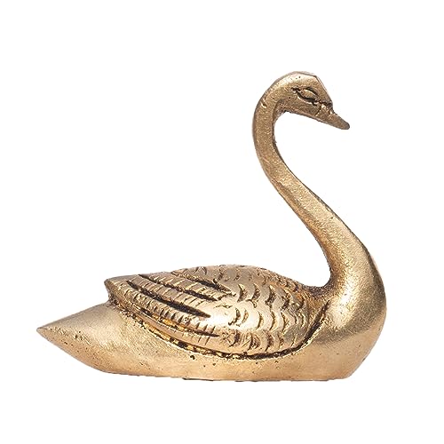 Set of 2 Brass Duck Figurines, Metal Decor Items for Living Room, Office Desk Paperweight