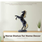 Bronze Finish Horse Pair Showpiece | Two Running Horses Figurine for Home Decor