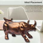 Mecha Bull Steampunk Decor Figurine – 7" Mechanical Bull Showpiece in Metallic Gold