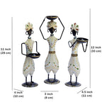 Traditional Tribal Tealight Holder Showpieces – Handmade Ethnic Decor for Home, Diwali, Wedding, Festivals