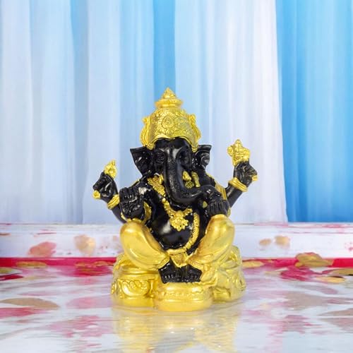 Divine Lord Ganesha Idol Dashboard Showpiece | 5-Inch Auspicious Statue for Car, Home Temple