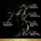 Bronze Finish Horse Pair Showpiece | Two Running Horses Figurine for Home Decor