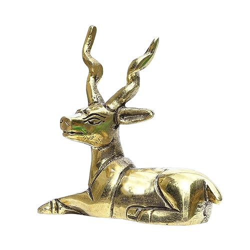 Premium Brass Deer Figurines (Set of 2) for Home Decor, Living Room Centerpiece, Office Desk