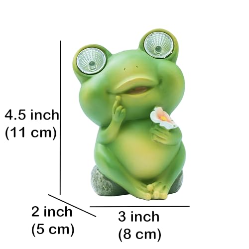 Playful Solar-Powered Resin Adorable Frog Statue