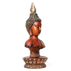 12-inch Serene Buddha Statue Wooden Finish Poly-Resin Meditation Sculpture for Mindfulness, Peace