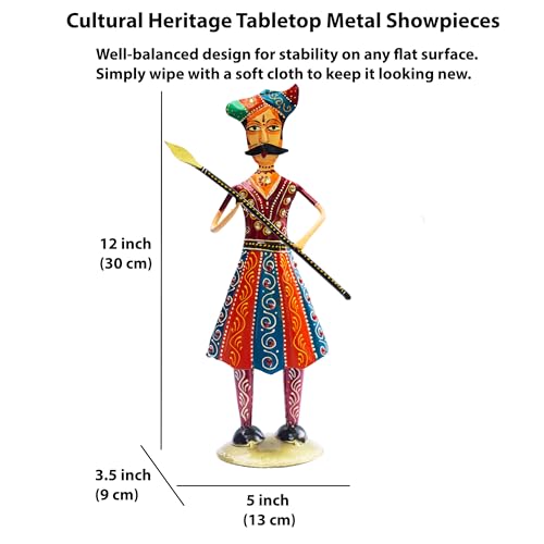 Maratha Warrior Showpiece Set of 3 – Premium Iron Tabletop Figurines, Indian Traditional Cultural Décor for Housewarming