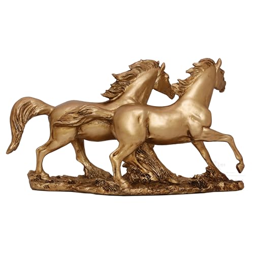 Galloping Horses Statue Showpiece for Living Room, Home Decor, Symbol of Success Tabletop Figurine for Weddings