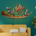 Handcrafted Rajasthani Trumpet Horn Metal Wall Decor with LED Lights – Ethnic Raja Royal Procession Showpiece for Living Room, Bedroom, Hallway (37x17 in)