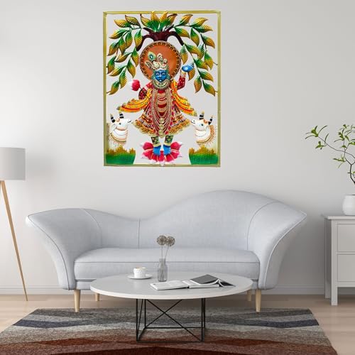 Lord Shrinathji Iron Metal Wall Décor (24x18in)