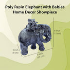 Polyresin 6" Elephant with Baby Statue for Home Decor – Vastu & Feng Shui Good Luck Symbol