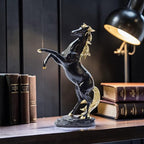 Bronze Finish Horse Pair Showpiece | Two Running Horses Figurine for Home Decor