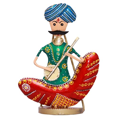 Rajasthani Moustache Musicians – Hand-Painted Decorative Showpiece Set of 4 Musical Statues