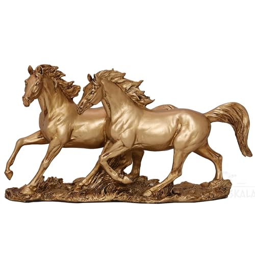 Galloping Horses Statue Showpiece for Living Room, Home Decor, Symbol of Success Tabletop Figurine for Weddings