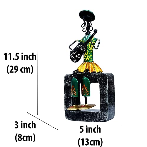 Musician Dolls Wall Hanging Metal Showpieces Handmade Iron Home Decor Tabletop Statues for Living Room